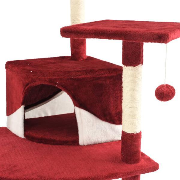 Grote foto vidaxl kattenkrabpaal met sisal krabpalen 203 cm rood en wit dieren en toebehoren katten accessoires