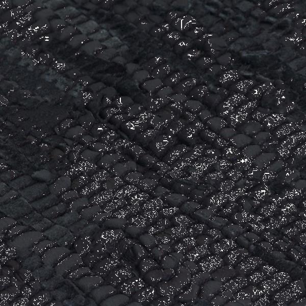 Grote foto vidaxl vloerkleed chindi handgeweven 160x230 cm leer zwart huis en inrichting vloerbedekking en kleden