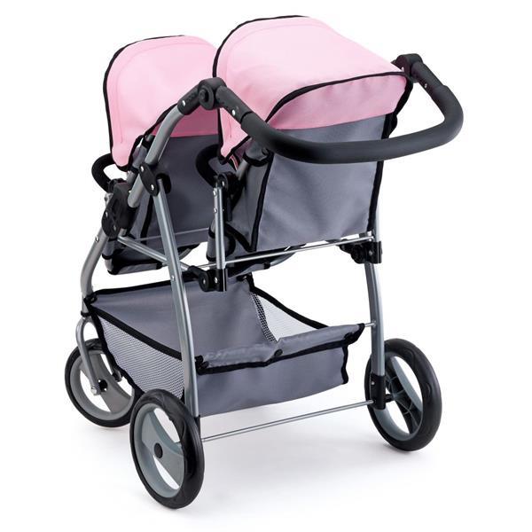 Grote foto bayer poppenwagen twins grijs en roze 26508aa kinderen en baby speelgoed voor jongens