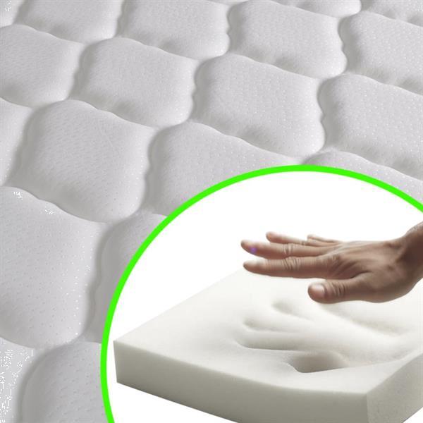 Grote foto vidaxl bed met traagschuim matras 140x200 cm kunstleer wit huis en inrichting bedden
