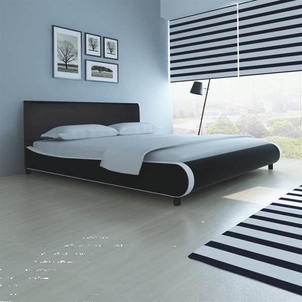 Grote foto vidaxl bed met matras 180x200 cm kunstleer zwart huis en inrichting bedden