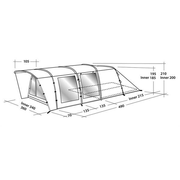 Grote foto easy camp tent palmdale 600 grijs en groen 120274 caravans en kamperen tenten