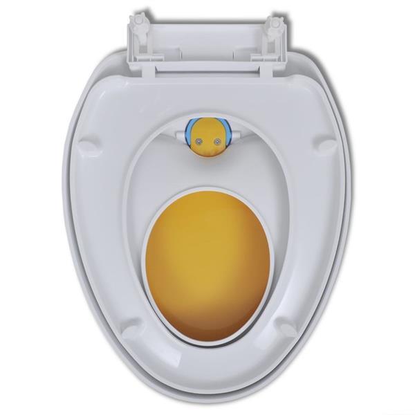 Grote foto vidaxl toiletbril soft close volwassenen kinderen wit geel doe het zelf en verbouw sanitair