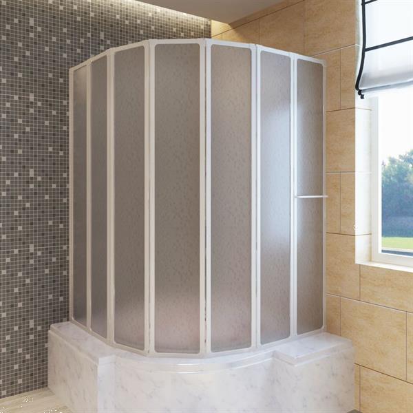 Grote foto vidaxl douche en badscherm 140 x 168 cm 7 panelen met handdo doe het zelf en verbouw sanitair
