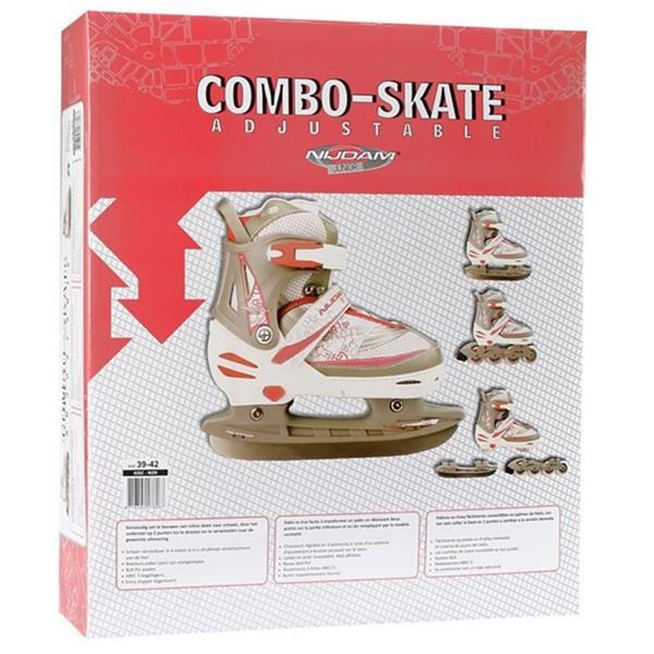 Grote foto nijdam inline en ijsschaatsen combo 31 34 wit zilver roze 5 sport en fitness schaatsen