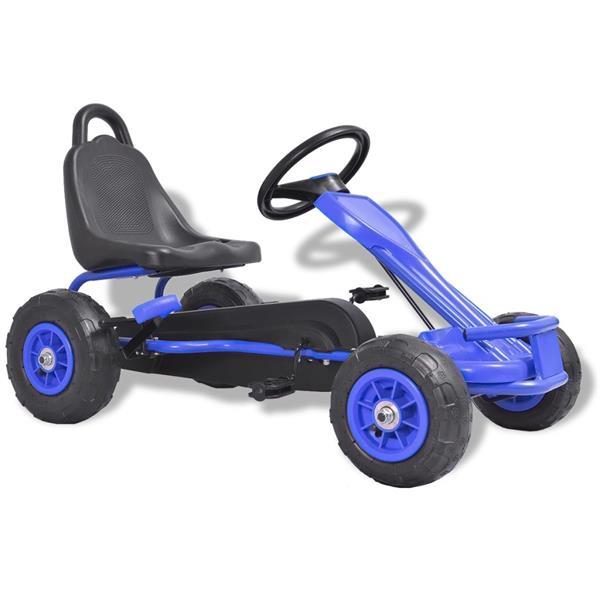 Grote foto vidaxl skelter met pedalen en pneumatische banden blauw kinderen en baby los speelgoed