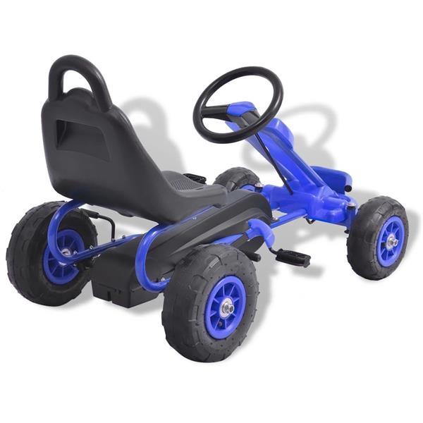 Grote foto vidaxl skelter met pedalen en pneumatische banden blauw kinderen en baby los speelgoed