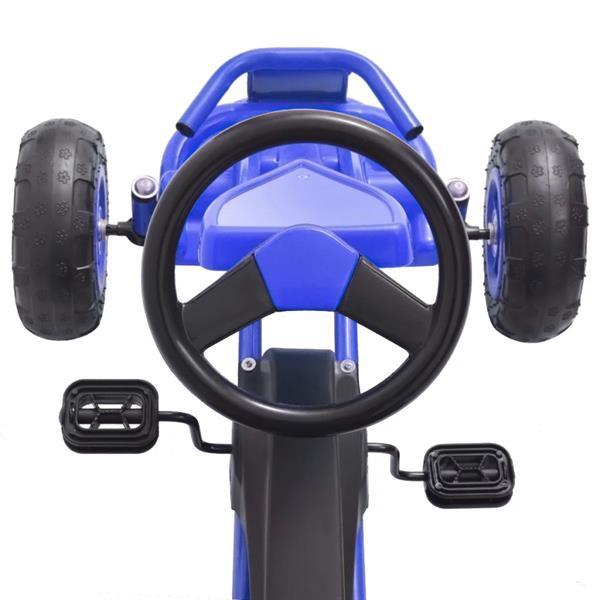 Grote foto vidaxl skelter met pedalen en pneumatische banden blauw kinderen en baby los speelgoed