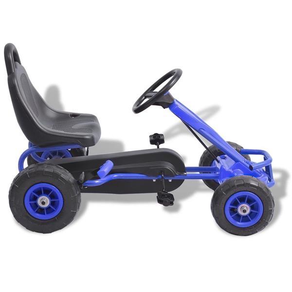 Grote foto vidaxl skelter met pedalen en pneumatische banden blauw kinderen en baby los speelgoed