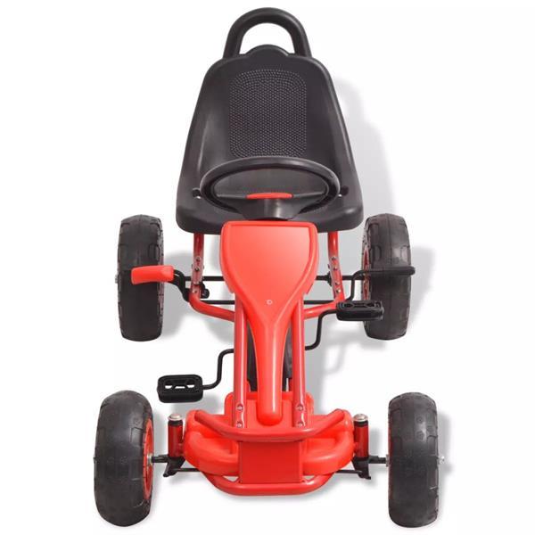 Grote foto vidaxl skelter met pedalen en pneumatische banden rood kinderen en baby los speelgoed