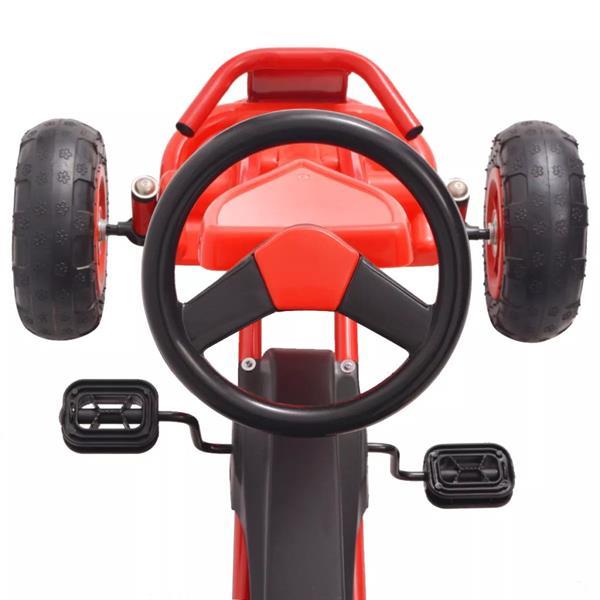 Grote foto vidaxl skelter met pedalen en pneumatische banden rood kinderen en baby los speelgoed