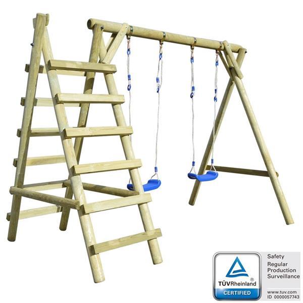 Grote foto vidaxl schommelset met ladders 268x154x210 cm fsc grenenhout kinderen en baby los speelgoed