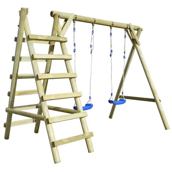 Grote foto vidaxl schommelset met ladders 268x154x210 cm fsc grenenhout kinderen en baby los speelgoed