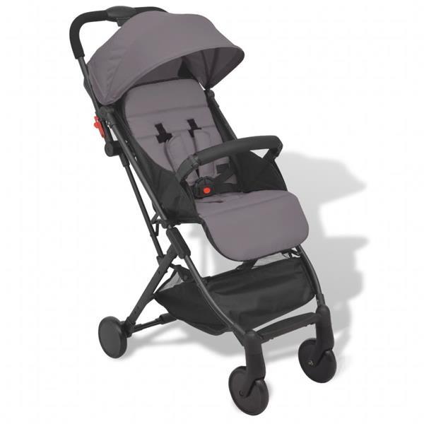 Grote foto vidaxl pocket buggy grijs 89x47 5x104 cm kinderen en baby kinderwagens