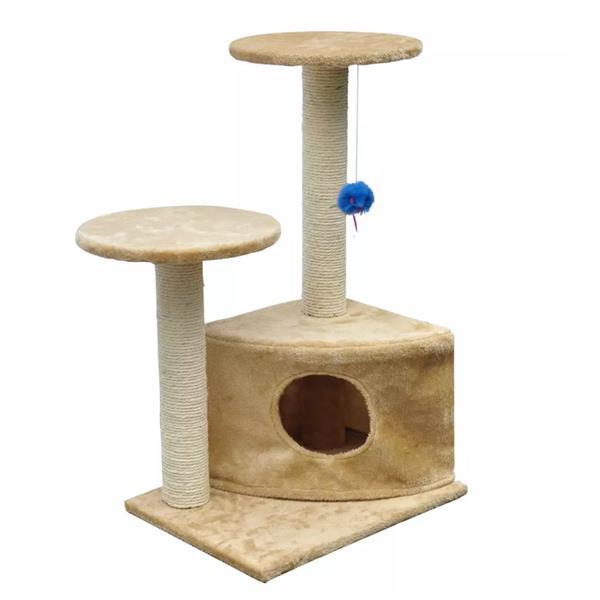 Grote foto vidaxl kattenkrabpaal lucky 70 cm beige dieren en toebehoren katten accessoires