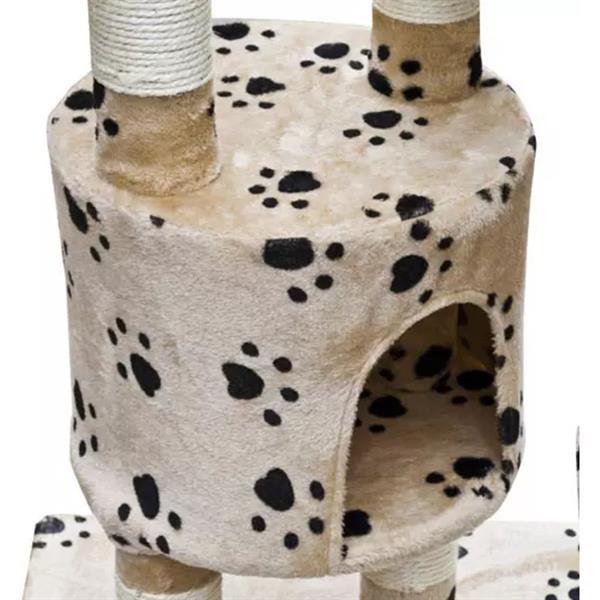 Grote foto vidaxl kattenkrabpaal luna xl 230 260 cm beige met pootafd dieren en toebehoren katten accessoires