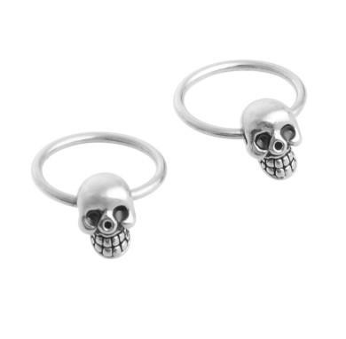 Grote foto punk rock titanium unisex skull oorbellen nieuw sieraden tassen en uiterlijk oorbellen