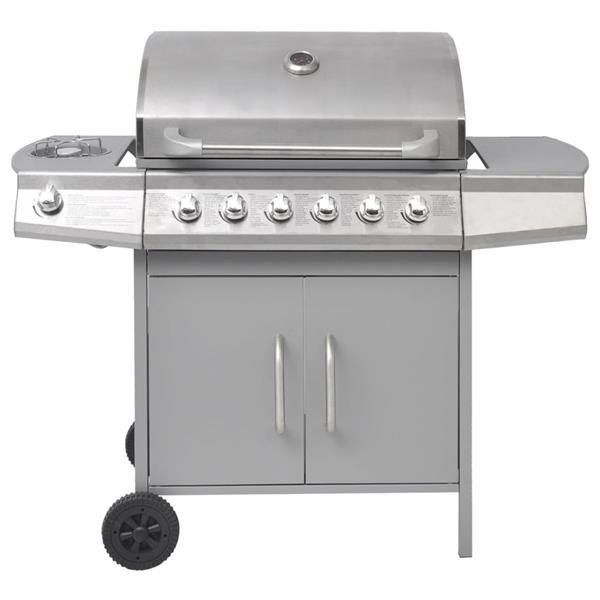 Grote foto vidaxl gasbarbecue 6 1 kookzone zilver huis en inrichting servies