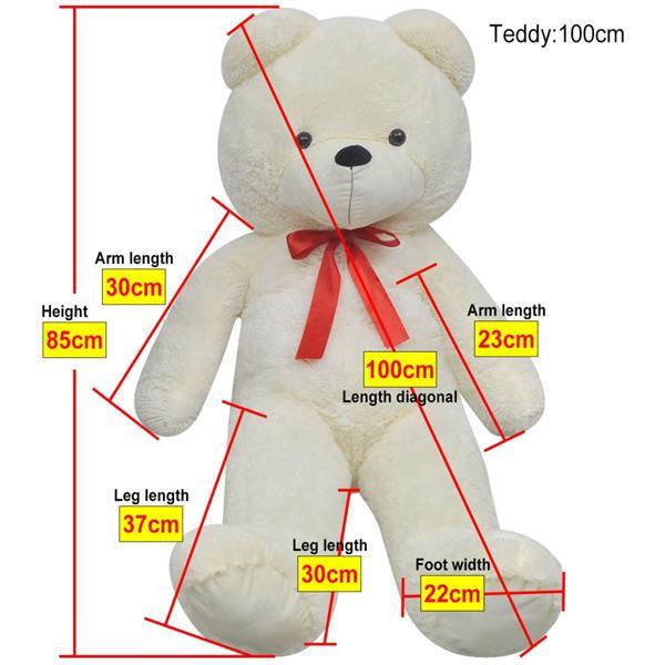 Grote foto vidaxl teddybeer xxl 100 cm zacht pluche wit kinderen en baby knuffels en pluche