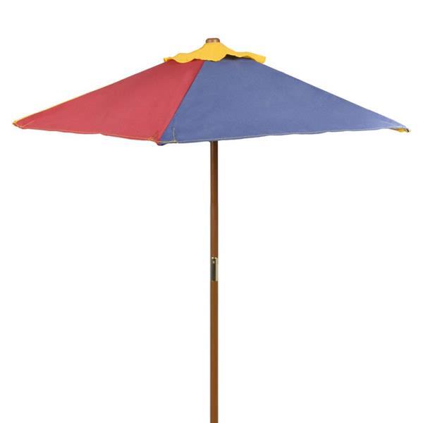 Grote foto vidaxl kinderpicknicktafel en banken met parasol in vier kl tuin en terras tuinmeubelen