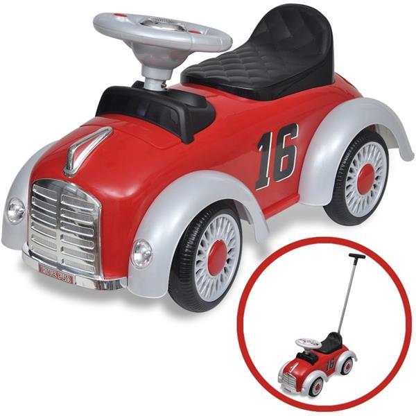 Grote foto vidaxl loopauto retro met duwstang rood kinderen en baby los speelgoed