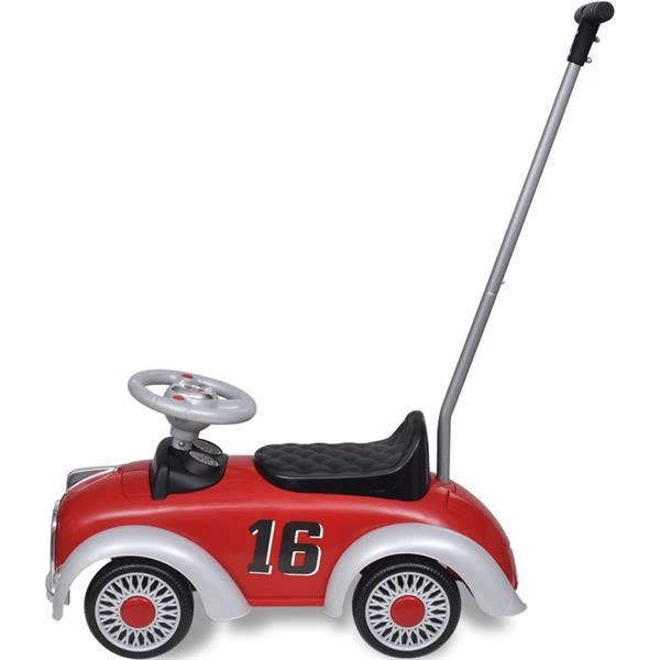 Grote foto vidaxl loopauto retro met duwstang rood kinderen en baby los speelgoed