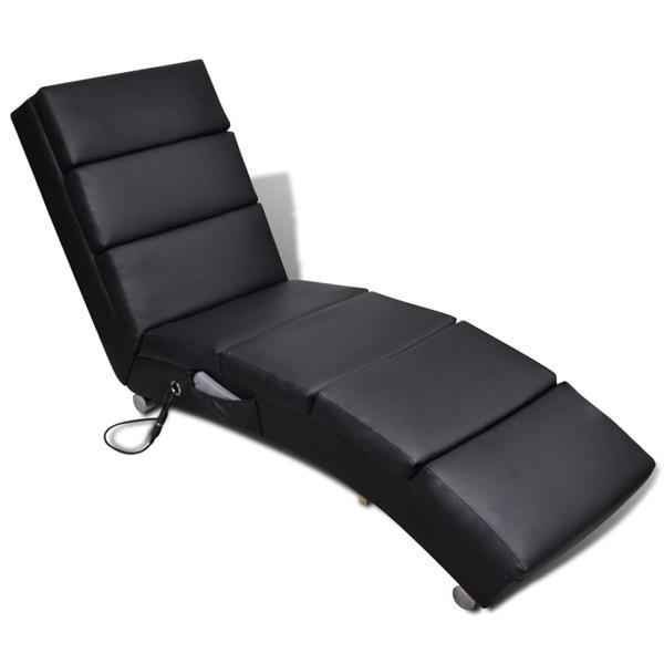 Grote foto vidaxl massage ligstoel kunstleer zwart beauty en gezondheid massage