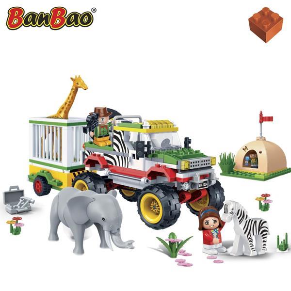 Grote foto banbao safari jeep met kooi 6653 kinderen en baby duplo en lego