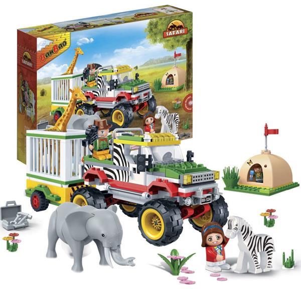 Grote foto banbao safari jeep met kooi 6653 kinderen en baby duplo en lego