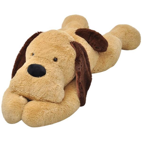 Grote foto vidaxl knuffelbeest hond 160 cm pluche bruin kinderen en baby knuffels en pluche