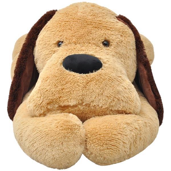Grote foto vidaxl knuffelbeest hond 160 cm pluche bruin kinderen en baby knuffels en pluche