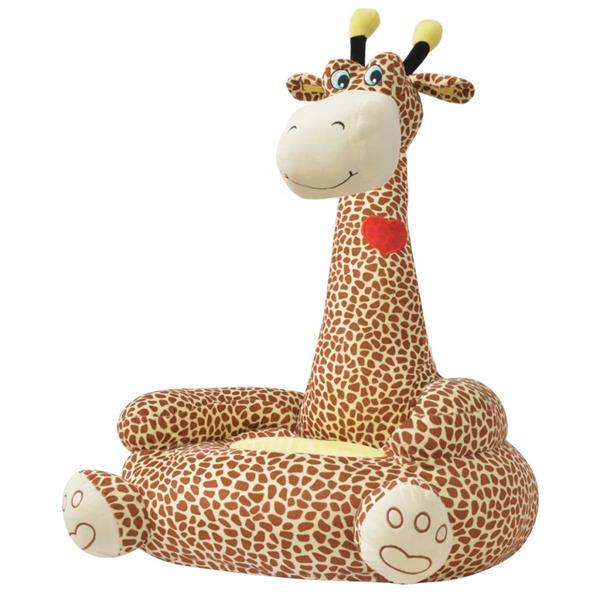Grote foto vidaxl kinderstoel pluche giraffe bruin kinderen en baby kinderstoelen