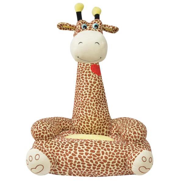 Grote foto vidaxl kinderstoel pluche giraffe bruin kinderen en baby kinderstoelen