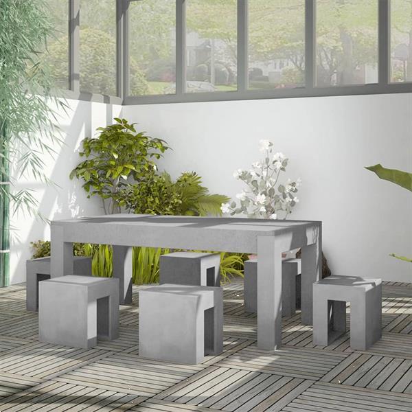Grote foto vidaxl 7 delig tuinset beton tuin en terras tuinmeubelen