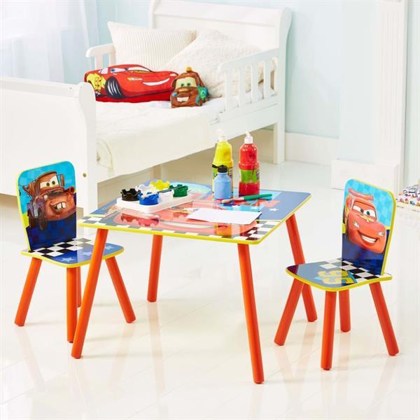 Grote foto disney tafel en stoelen set 3 delig cars worl320021 kinderen en baby complete kinderkamers