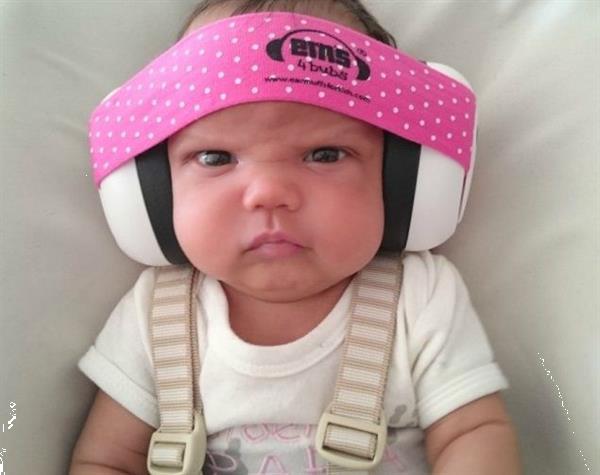 Grote foto gehoorbeschermer voor baby wit roze kinderen en baby overige