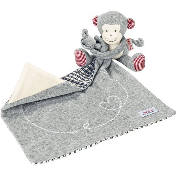 Grote foto k the kruse knuffeldoek monkey carlo grijs 0174905 kinderen en baby knuffels en pluche