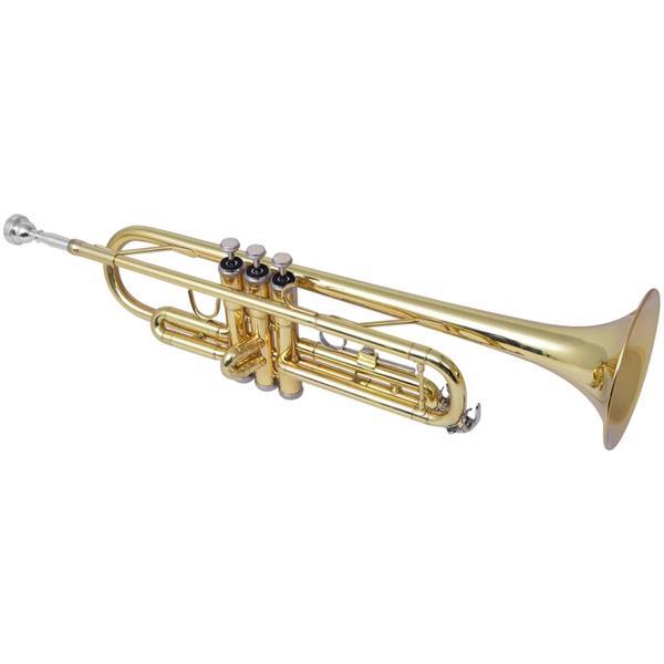 Grote foto vidaxl trompet messing met goudlak bb muziek en instrumenten trompetten