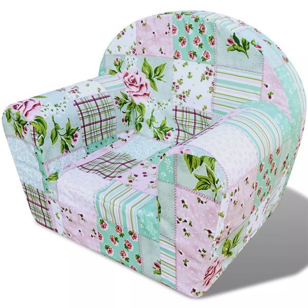 Grote foto vidaxl kinderfauteuil bloemenpatroon kinderen en baby kinderstoelen