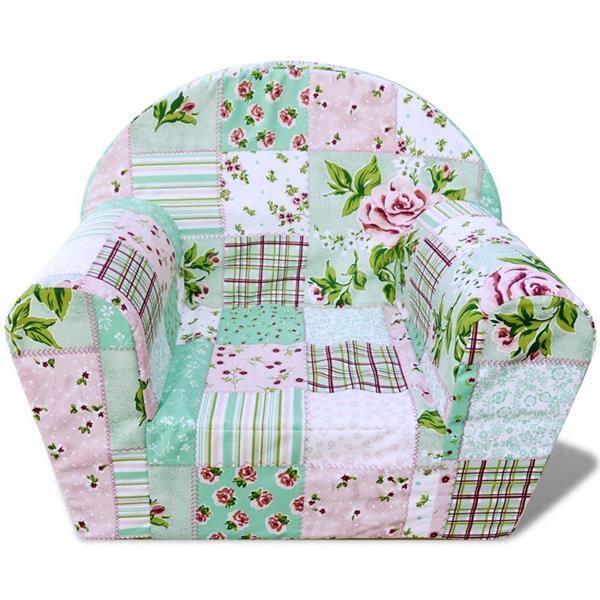 Grote foto vidaxl kinderfauteuil bloemenpatroon kinderen en baby kinderstoelen