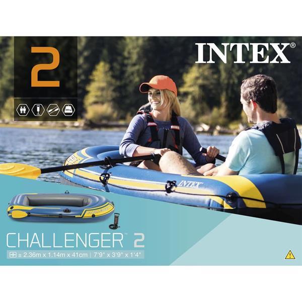 Grote foto intex challenger 2 opblaasboot met peddels en pomp 68367np watersport en boten roeiboten