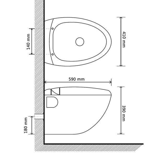 Grote foto vidaxl hangend ei design toilet met ingebouwde stortbak zwar doe het zelf en verbouw sanitair