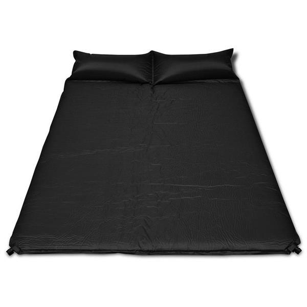 Grote foto vidaxl slaapmat zelfopblazend zwart 190 x 130 x 5 cm dubbel caravans en kamperen overige caravans en kamperen