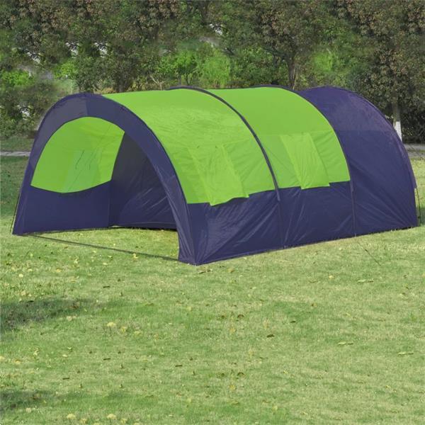 Grote foto vidaxl kampeertent voor 6 personen polyester blauw en groen caravans en kamperen tenten