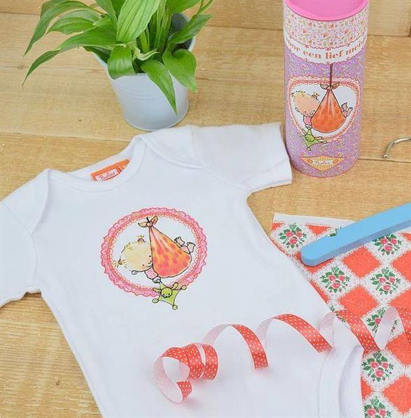 Grote foto rompertje in cadeau koker roze kinderen en baby overige