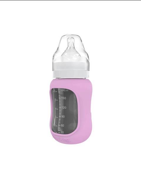 Grote foto brede fles 180 ml met siliconen sleeve pink lavender beauty en gezondheid baby en peuter verzorging