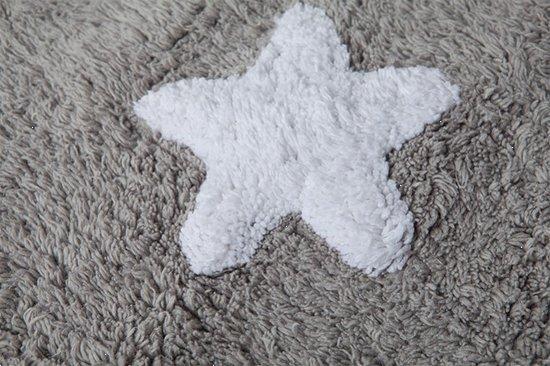 Grote foto wasbaar sterren vloerkleed katoen. grey stars white kinderen en baby complete kinderkamers