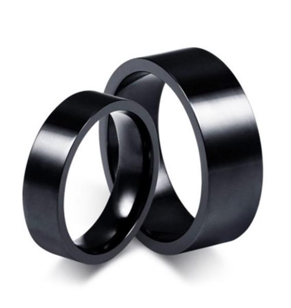 Grote foto zwarte titanium ringen nieuw sieraden tassen en uiterlijk ringen voor haar
