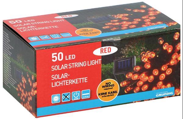 Grote foto grundig solar snoerverlichting 50 led rood tuin en terras overige tuin en terras