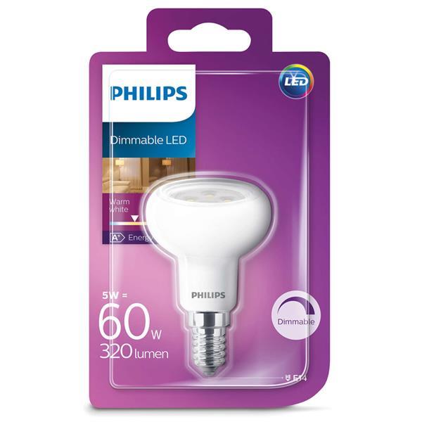 Grote foto philips led 60w e14 ww 230v r50 36d dim 1bc 4 verlichting huis en inrichting overige